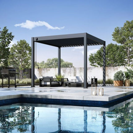 Ventaris Pergola Classic 3x3m mit Lamellendach Anthrazit - ambiento.ch