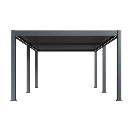 Weide elektrische Pergola 4x6m Anthrazit mit LED - ambiento.ch