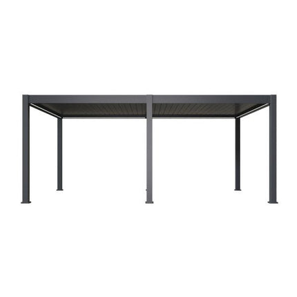 Weide elektrische Pergola 4x6m Anthrazit mit LED - ambiento.ch
