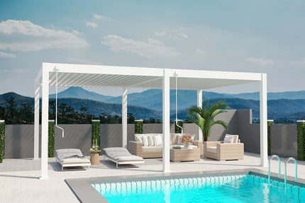 Weide Pergola Deluxe Plus 4x6m mit Lamellendach Weiss - ambiento.ch