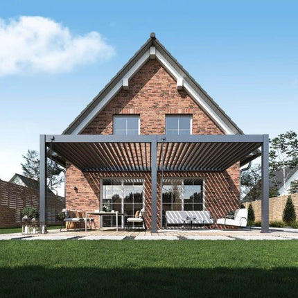 Weide Wandpergola Deluxe Plus 4x6m Anthrazit - ambiento.ch